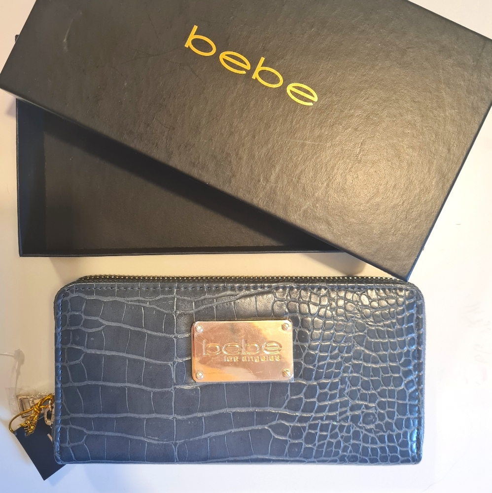 Bebe Natalie Croc Wallet Grey
